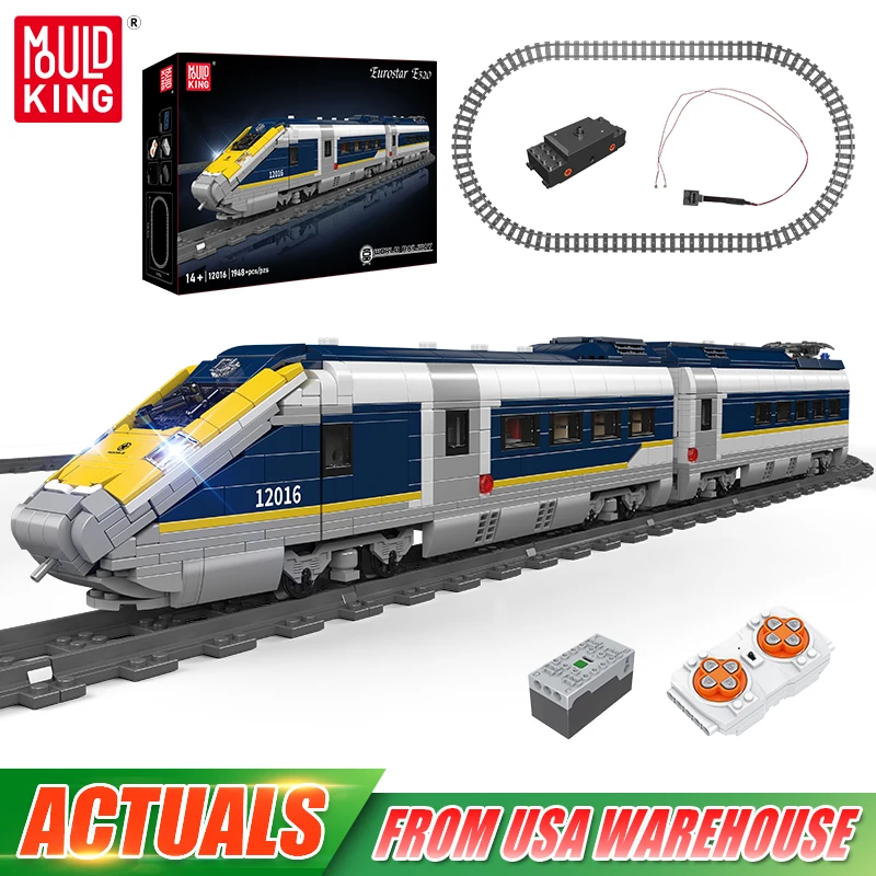 Mould King 12016 Technical Train Toys The RC Eurostar E320 Building Block Assembly Locomotive Brick Set Kids Christmas Gift