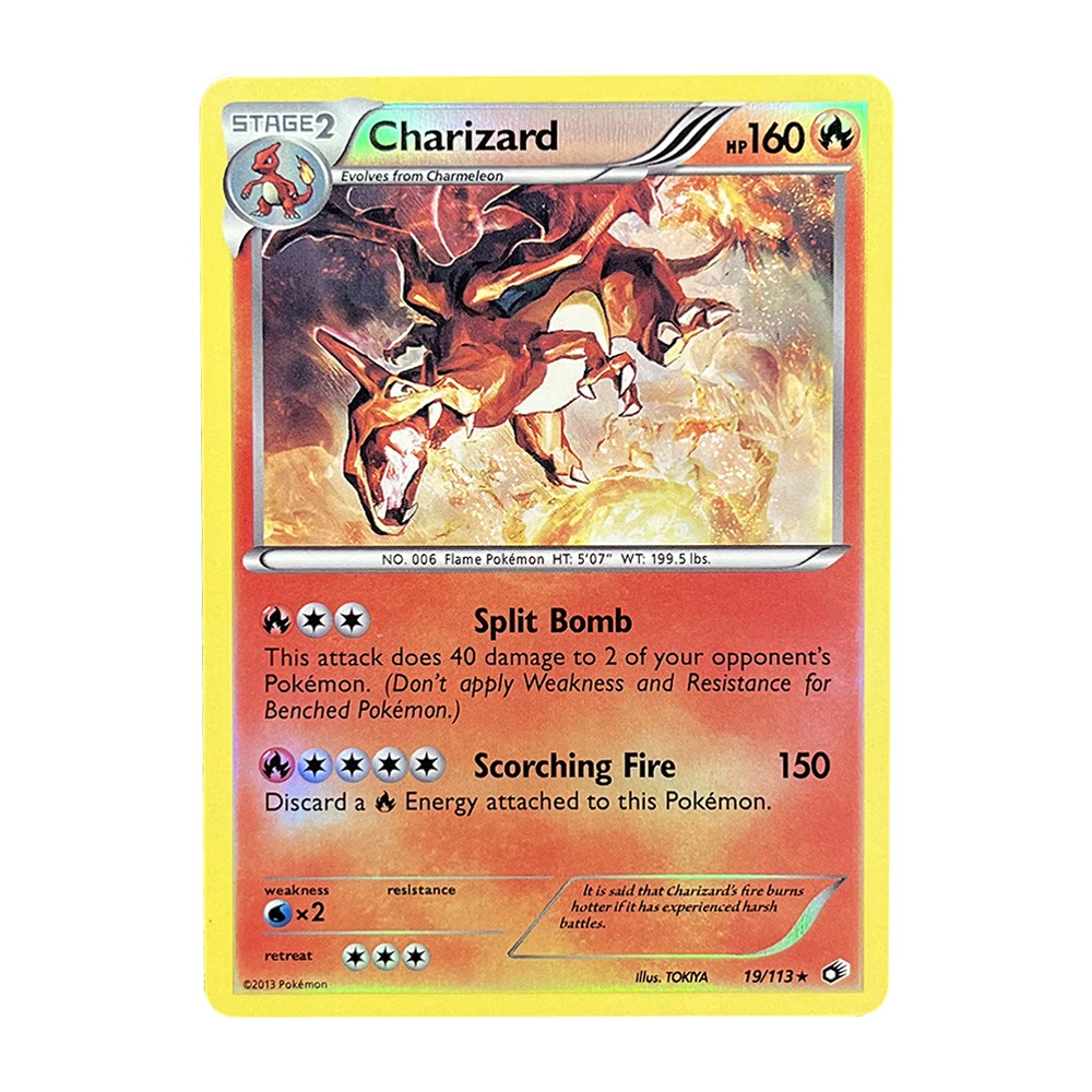PKM Cards Holographic Charizard Ex GX Rainbow Blastoise VMAX