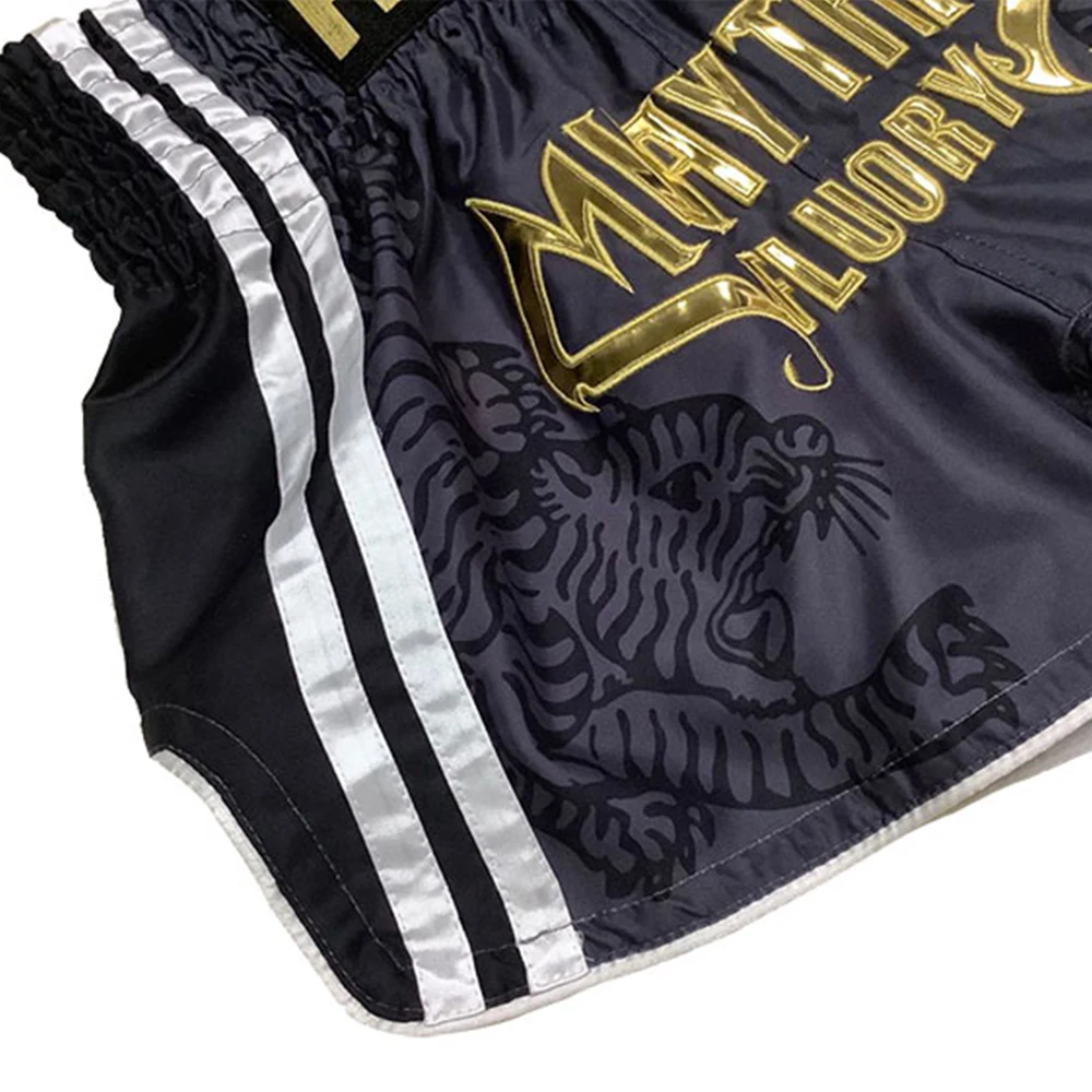 MMA Fighting Muay Thai Shorts Boxeo Boxer Training Sports Kick Boxing Fitness Athletic Pants For Kid FLUORY MTSF98
