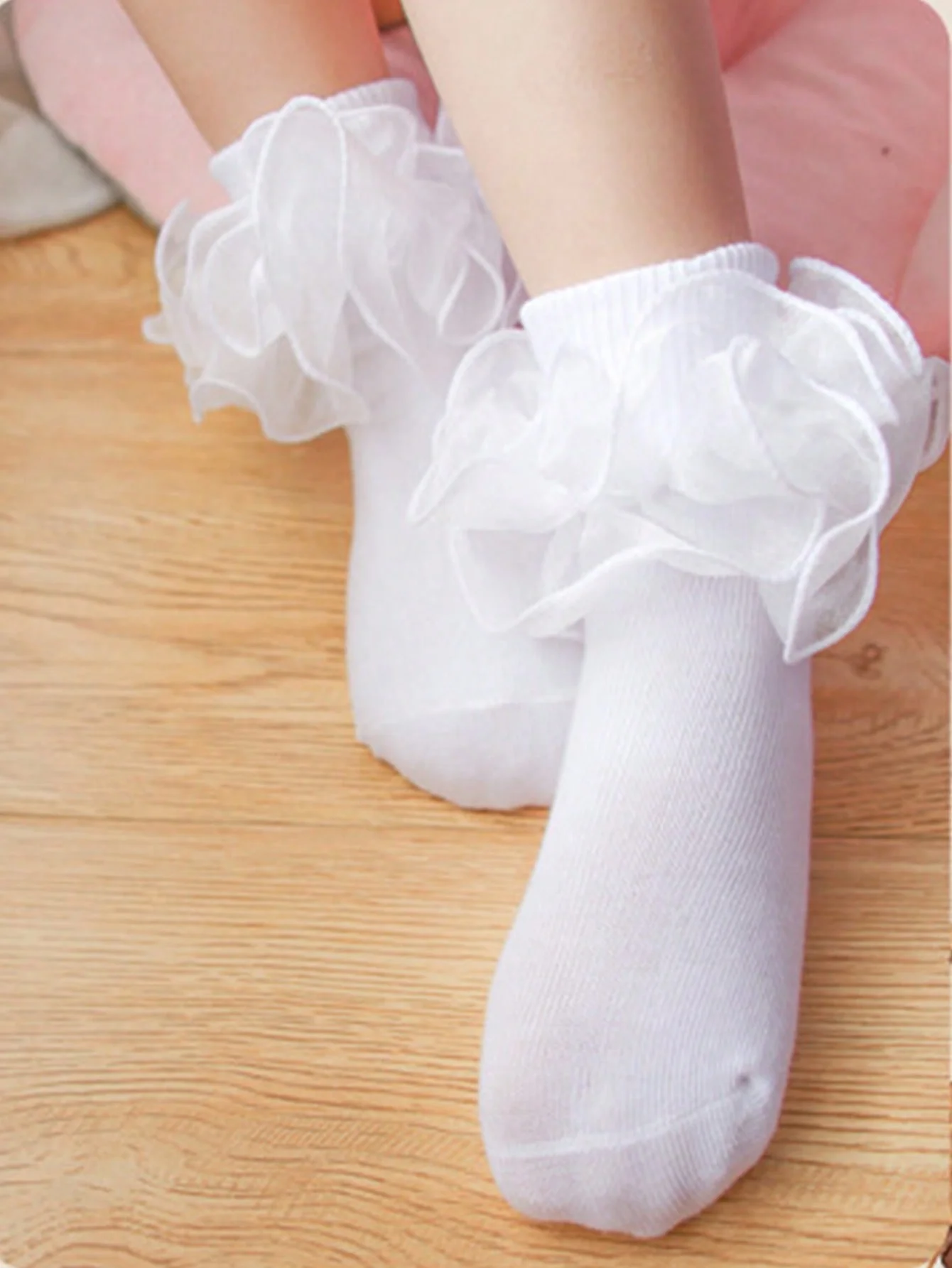 1 Paar süße Baby-Mädchen-Knöchelsocken mit Rüschenkanten, weiche, atmungsaktive Prinzessinnensocken, geeignet für den Alltag von Mädchen im Alter von 1-11 Jahren. – Detail 19