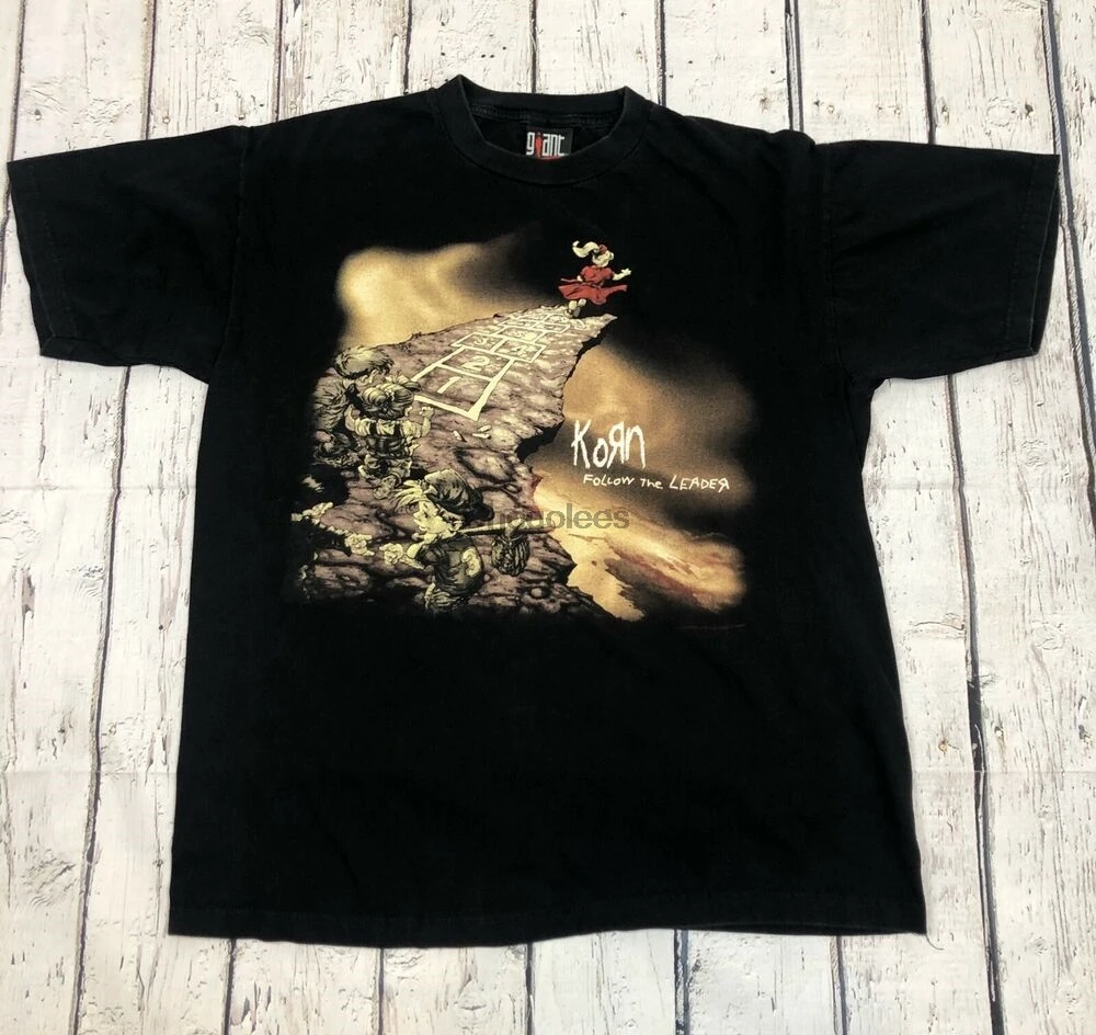 Vintage Korn T Shirt Tour Double Side Band Tee Metal Follow The Leader 90s  Lar - AliExpress