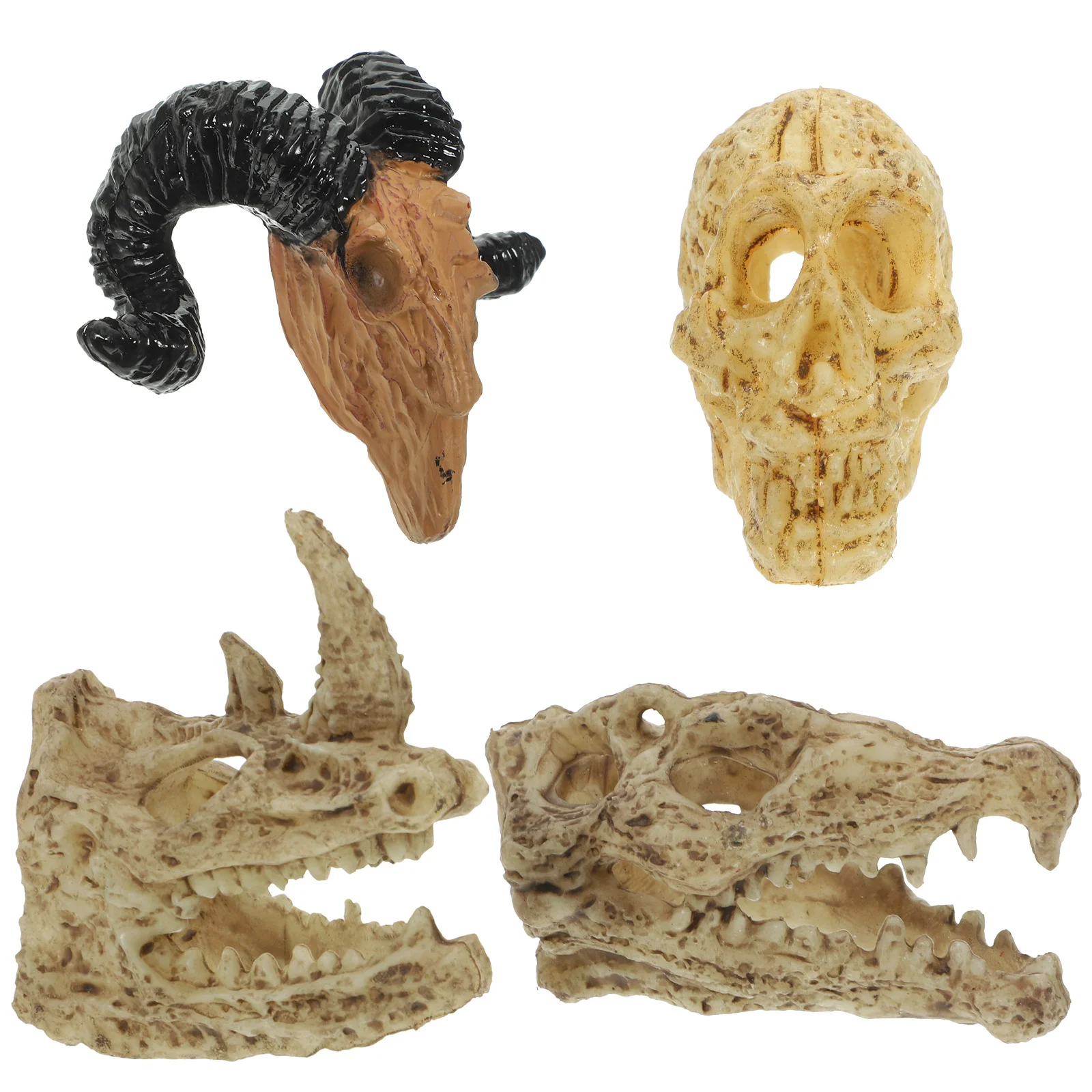 

4 Pcs Dollhouse Animal Skull Wall Decor Astheticroom Shape Accessories Astetic Adornment Plastic Tiny Interior