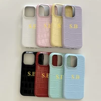 Luxury Personalized Initial Letter Leather Crocodile Pattern Case For iPhone 15 14 Pro Max 13 Pro Max Matte Customized Cover 5