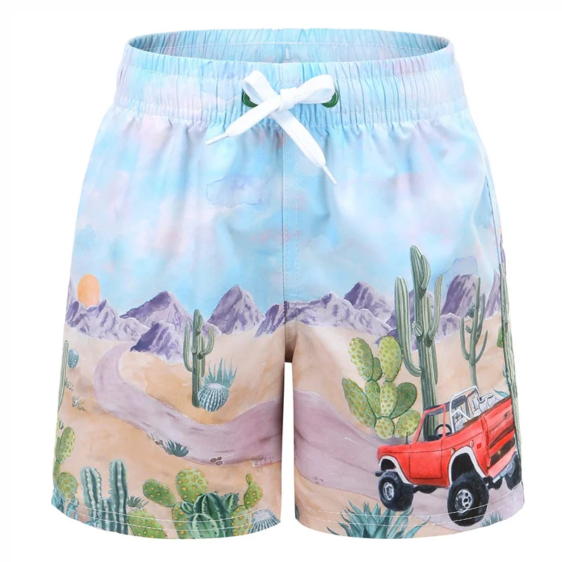 

3D Print Plants Hawaiian Beach Shorts Men Summer Vacation Swim Trunks Boys Quick Dry Surf Board Shorts Oversized Street Shorts