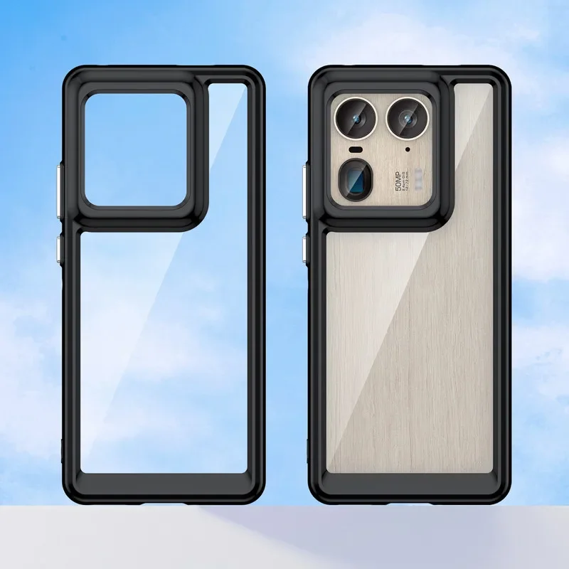 ELVEV Clear Protective Phone Cover - Transparent Back, Durable PC + TPU Material