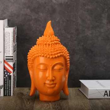 Tête de bouddha colorée Sakyamuni, Figurine de bouddha HalEntryway pour salon, ornement de décoration, entrée de salon, bibliothèque, 1 pièce 1