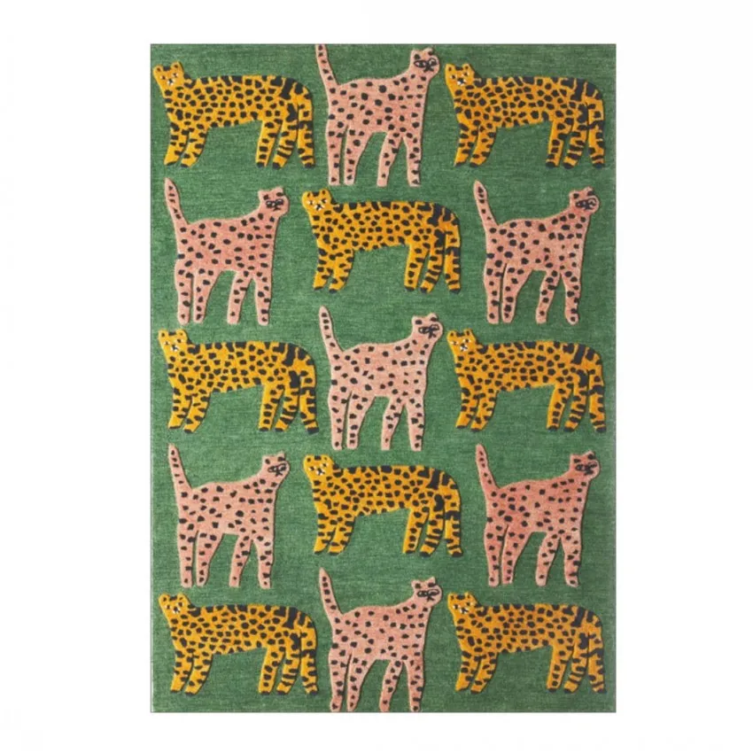 

Modern Style Fleece Surface Living Room Carpet ,Tigers Pattern Home Decoration Area Rug, Easy care Blue Flower floor mat