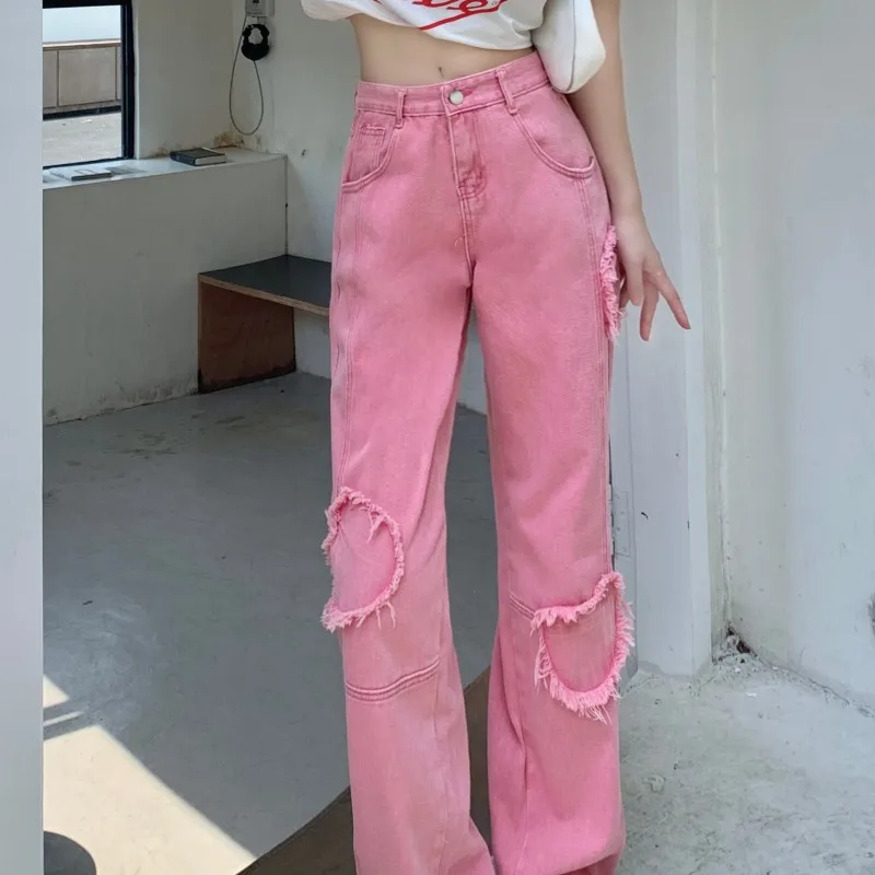 Vintage Pink Cross Rivet Baggy Pants