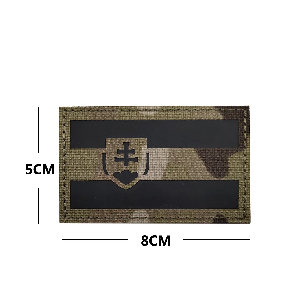 2 Pezzi Patch Riflettente Croazia Bandiera IR – Morale Patch Tattico Con Gancio E Loop Per Abbigliamento E Zaini