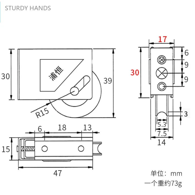 2PCS stainless steel copper wheel 70 type old-fashioned aluminum alloy sliding door and window pulley track roller sliding door rollers window pulley