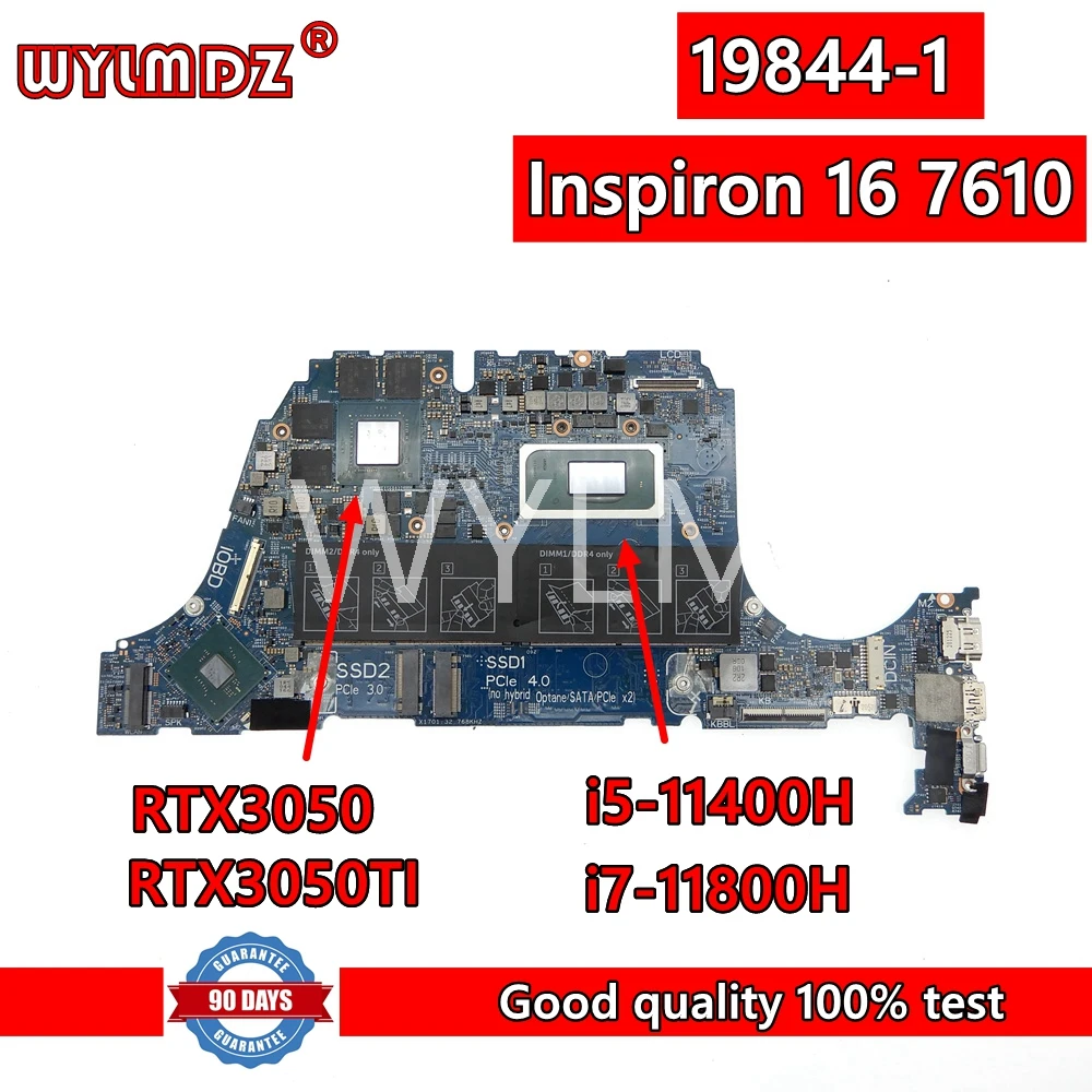 

19844-1 Материнская плата для ноутбука для DELL Inspiron 16 7610 7510 материнская плата для ноутбука I5/I7-11th Gen CPU RTX3050/RTX3050TI 1J0MWF 0TW2DN