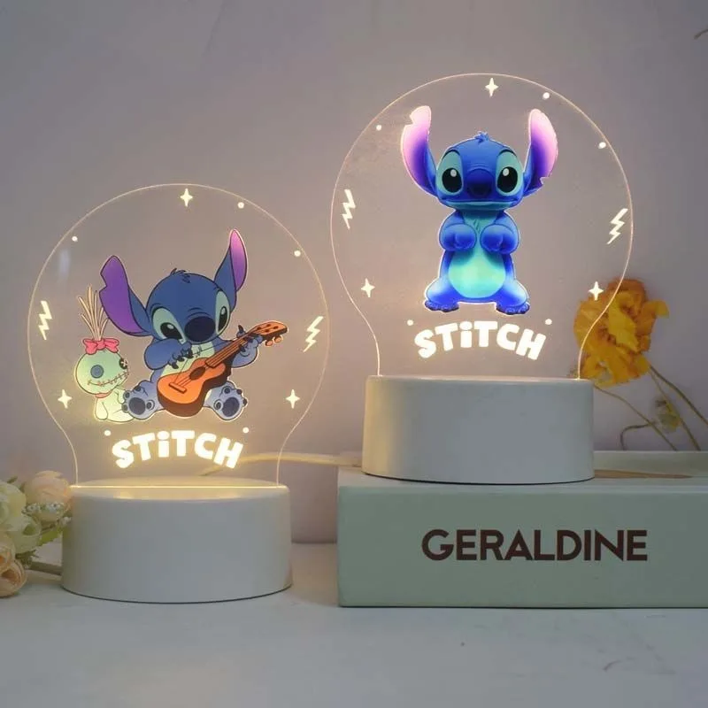 Disney Lilo & Stitch Cartoon Animation Peripheral Night Light Creative Children\'s Bedroom Decorative Table Lamp Christmas Gift