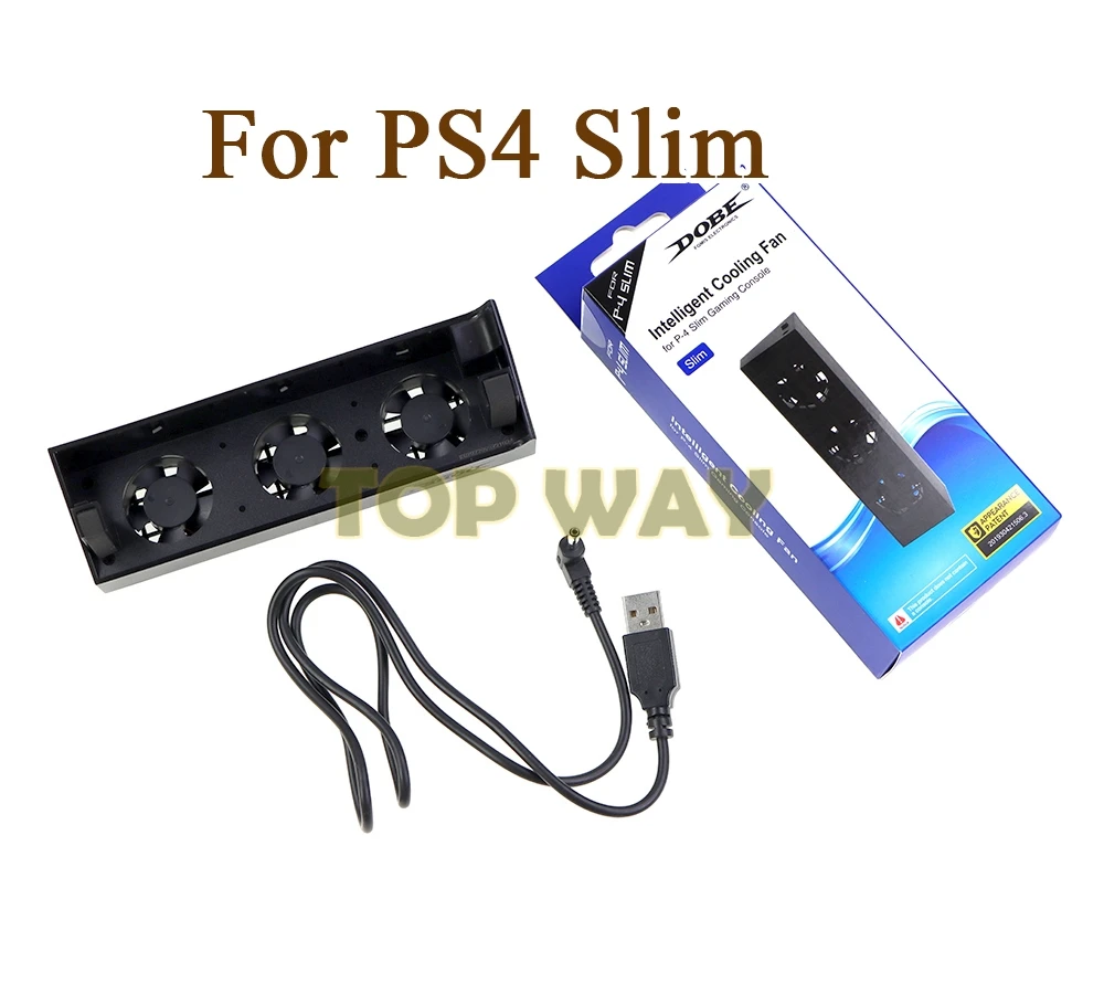 

5PCS For PS4 Slim Cooler Cooling Fan USB External 3-Fan Super Turbo Temperature Control For Playstation 4 Slim Console