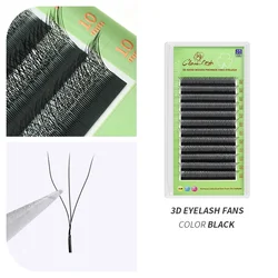 3D Premade Volume Fan Faux Mink Lashes - W Shape YY Style - 7mm (W Black)