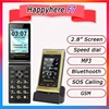 Happyhere F7 flip cell phones 2.8" screen  unlocked celular speed dial SOS FM radio senior Push-button cheap mobile phone 1