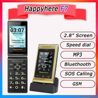 Happyhere F7 flip cell phones 2.8" screen  unlocked celular speed dial SOS FM radio senior Push-button cheap mobile phone 1