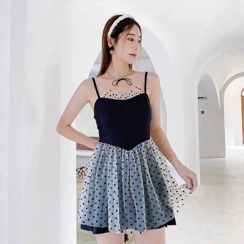 

One Piece Swimsuit Women 2023 Vintage High Waist Mesh Patchwork One-piece Skirt Swimwear Women Push Up Bodysuit Beach Wear 2023