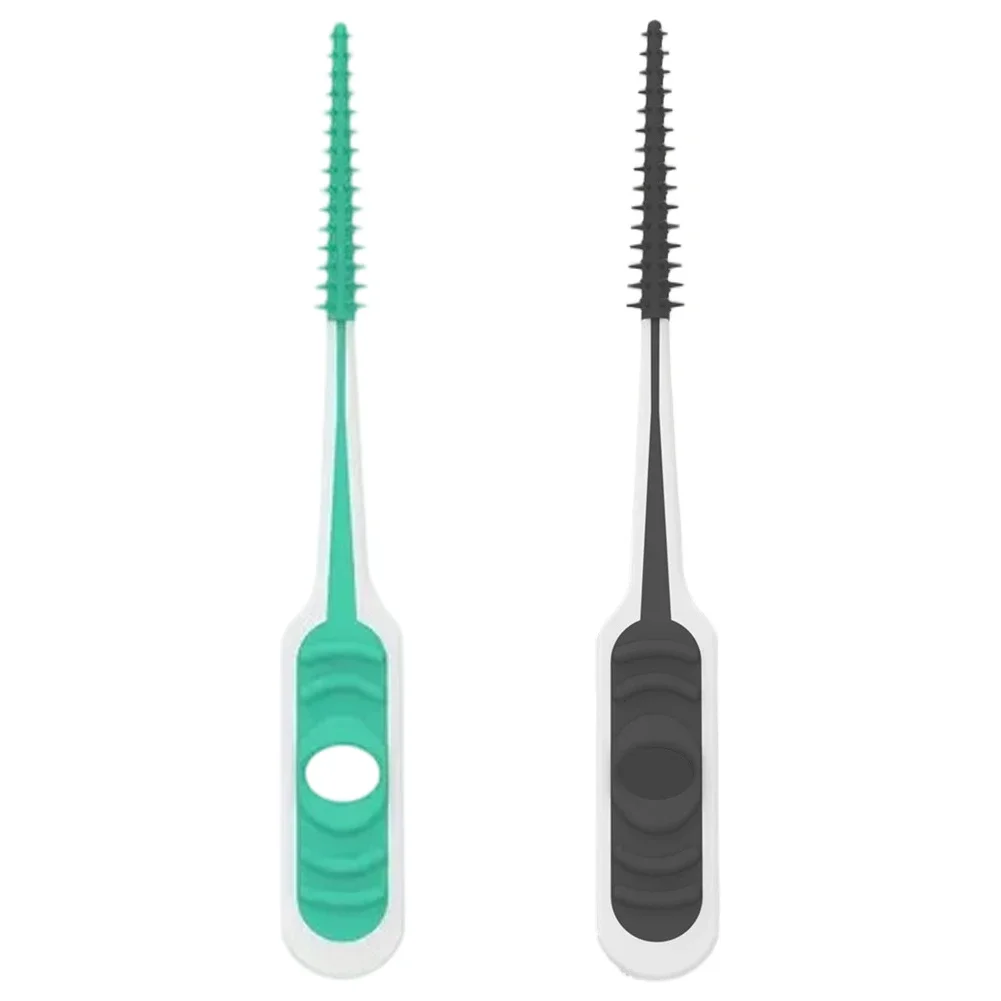 ? 100Pcs 부드러운 유연한 고무 치간 브러쉬, 민감한 잇몸을 위한 부드러운 음식물 제거 치실 스틱 휴대용 구강 관리