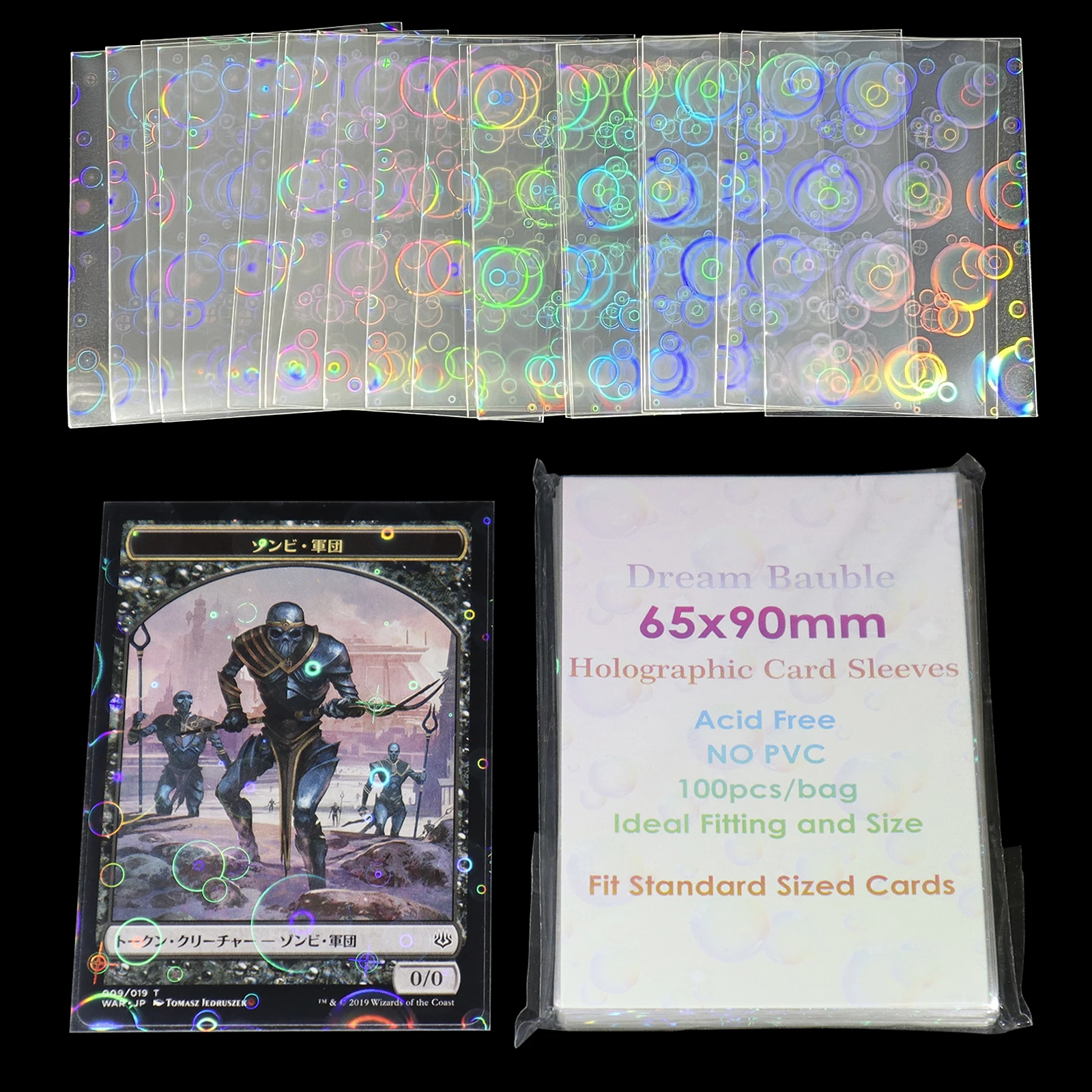 バラ売り可♪ 初期ロゴ ブラック ホログラフィック スリーブ バラ売り可♪ 初期ロゴ ブラック ホログラフィック スリーブ