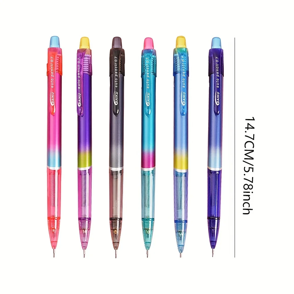 Creative Rainbow Mechanical Swinging Pencil 0.5/0.7mm Replaceable Automatic Lead Art Painting Sketch Writing Supplies Stationery 6