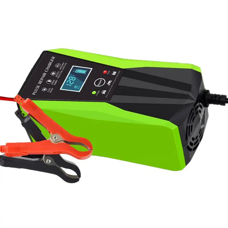 

Автомобильное зарядное устройство, 12 Вольт, тестер батареи, Интеллектуальный ЖК-дисплей, автомобильное зарядное устройство, импульсный стартер для ремонта