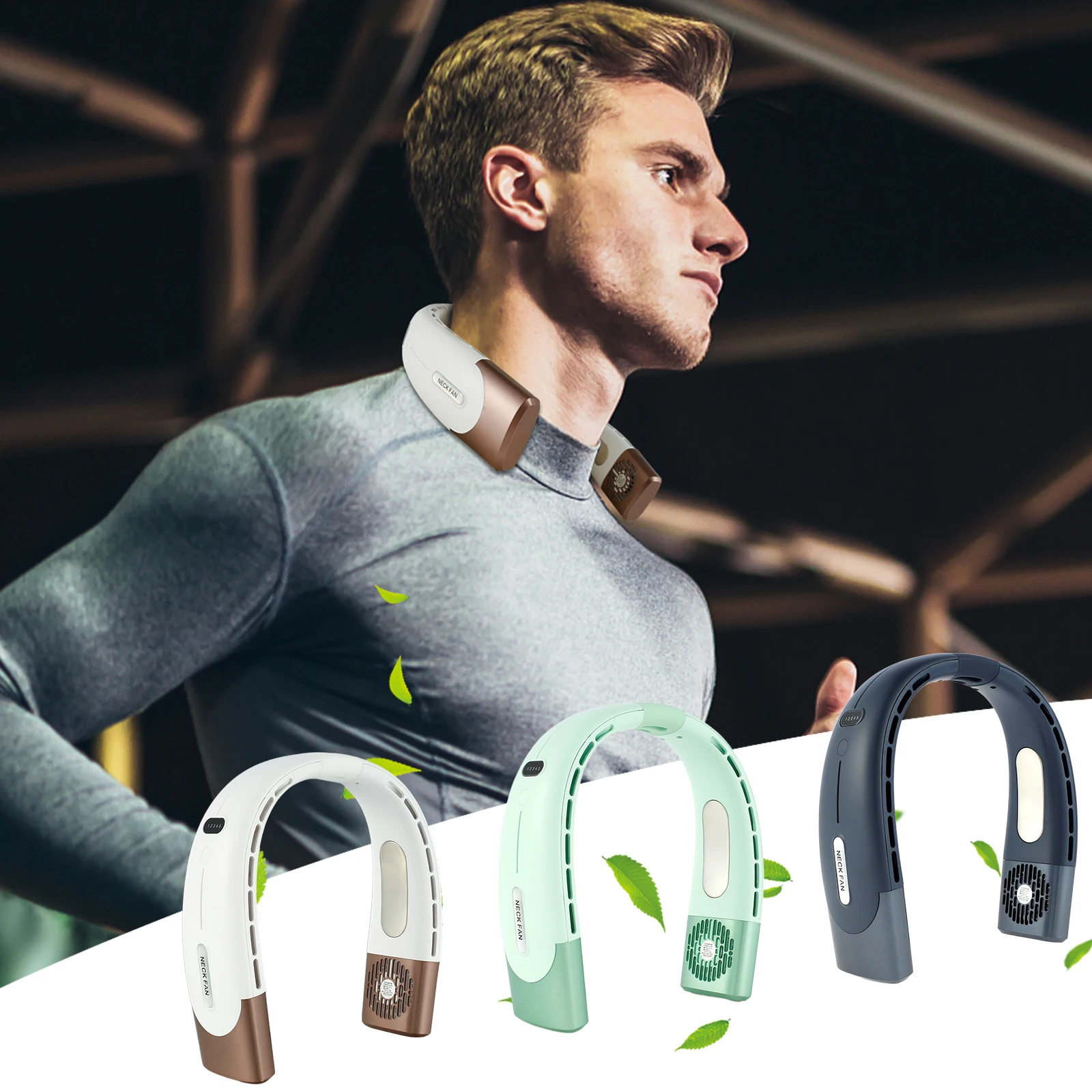 

Portable Neck Fan 3000mAh USB Rechargeable Wearable Fan Quiet Wrap-Around Cooling Fan Small Personal Fan Hands Free Fan 5 Modes