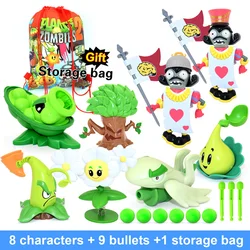 Plants vs Zombies 2 Complete Action Figure Set - Peashooter Alliance with Bullet Ejection Feature - Children's Gift Set with Delivery Bag (K set no box)