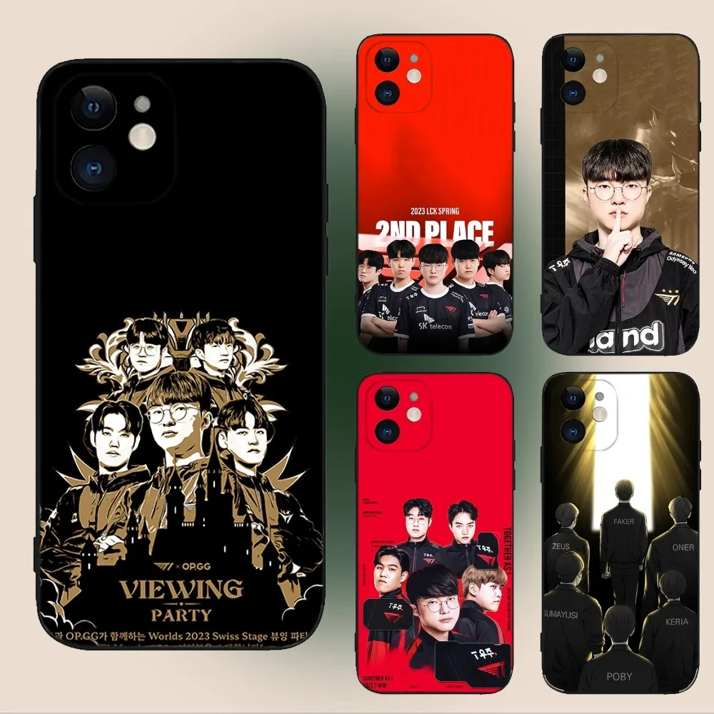 Чехол для телефона T1 Team L-Lols LPL для iPhone 15,14,13,12,11,Plus,Pro Max,XS,X,XR,SE,Mini,8,7 мягкий силиконовый черный чехол