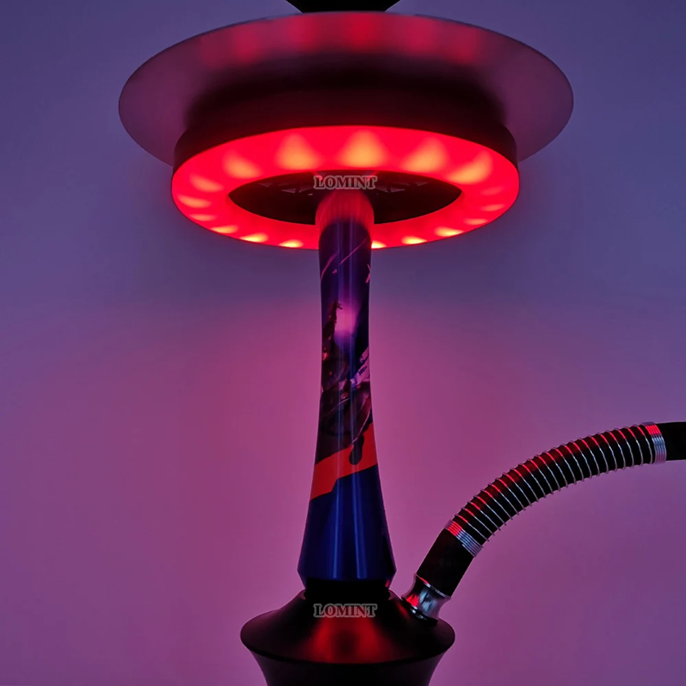 Hookah LED Ring Light Rechargeable RGB Shisha Lamp Nightclub Bar Smoking Accessories L012