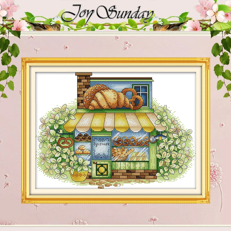 

Flowers Croissant Room Patterns Counted Cross Stitch Set DIY 11CT 14CT 16CT Stamped DMC Cross-stitch Kit Embroidery Needlework