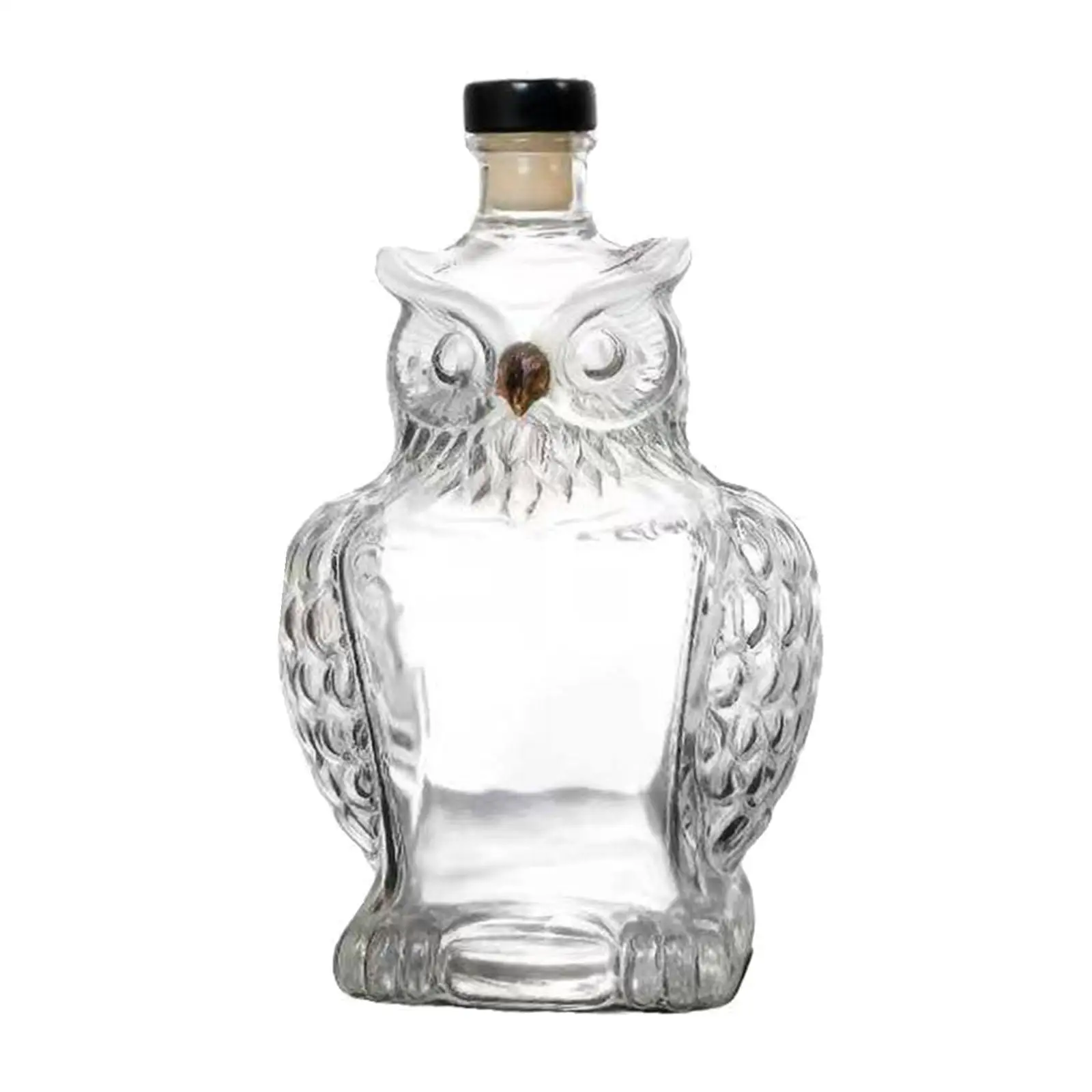 Whisky Decanter Owl Design 125ml Clear Dispenser Borosilicate Glass for Husband Collectors Daddy Grandpa Birthday Gift