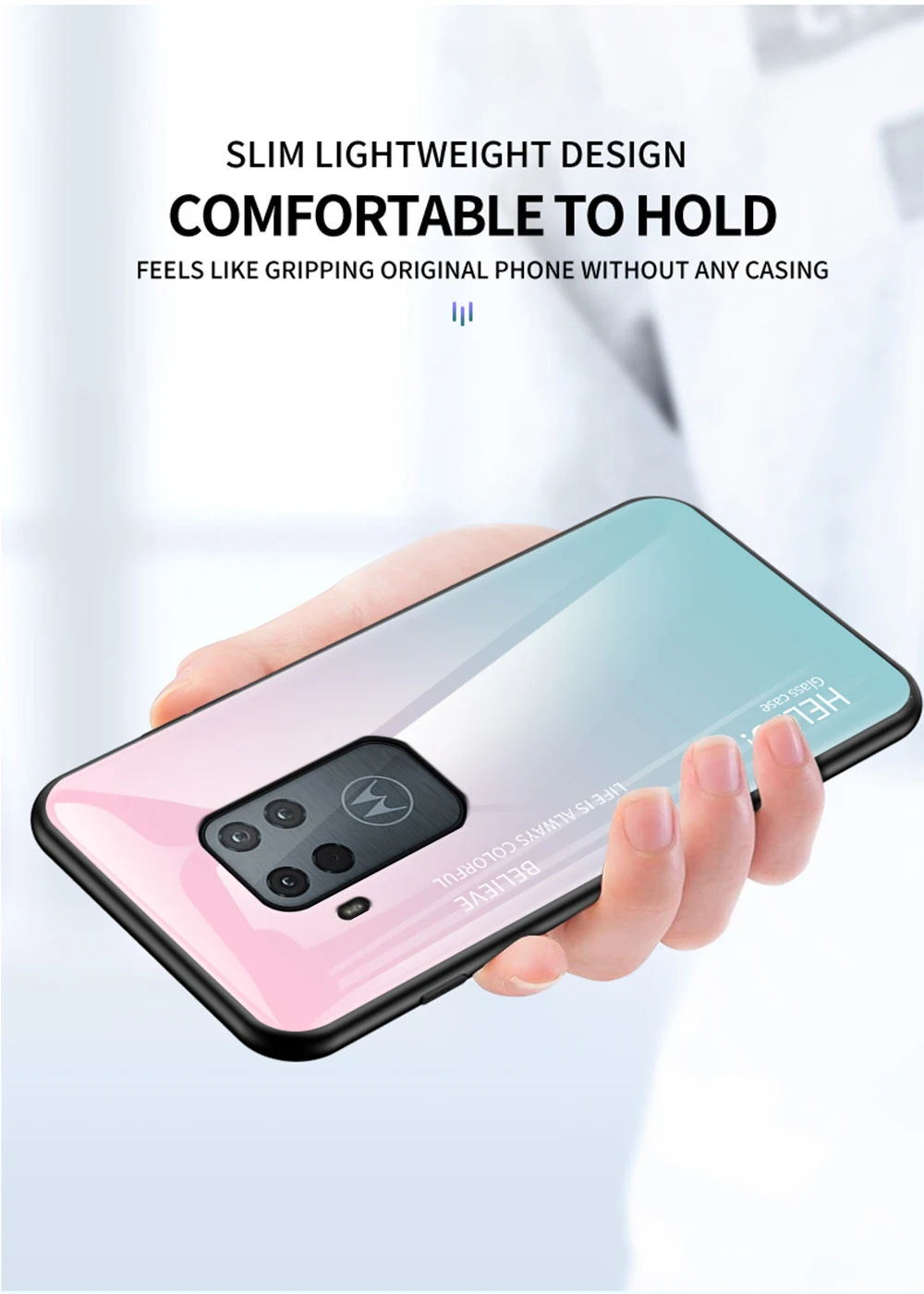 for Moto One Zoom Glass Case DECLAREYAO Luxury Hard Mirror Tempered Glass Coque For Moto G7 Power G7Play G5S Puls G6 Plu_voghion.com