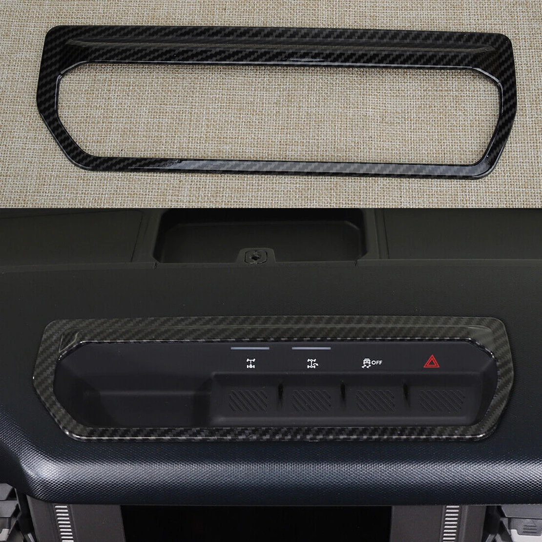 

Панель переключателя дифференциального управления автомобильной приборной панели из углеродного волокна в стиле АБС для Ford Bronco 2021 2022 2023