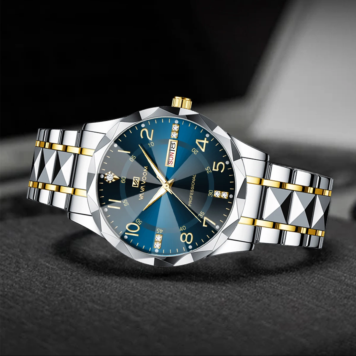 ساعات رجالية فاخرة برشام الفولاذ المقاوم للصدأ حزا...