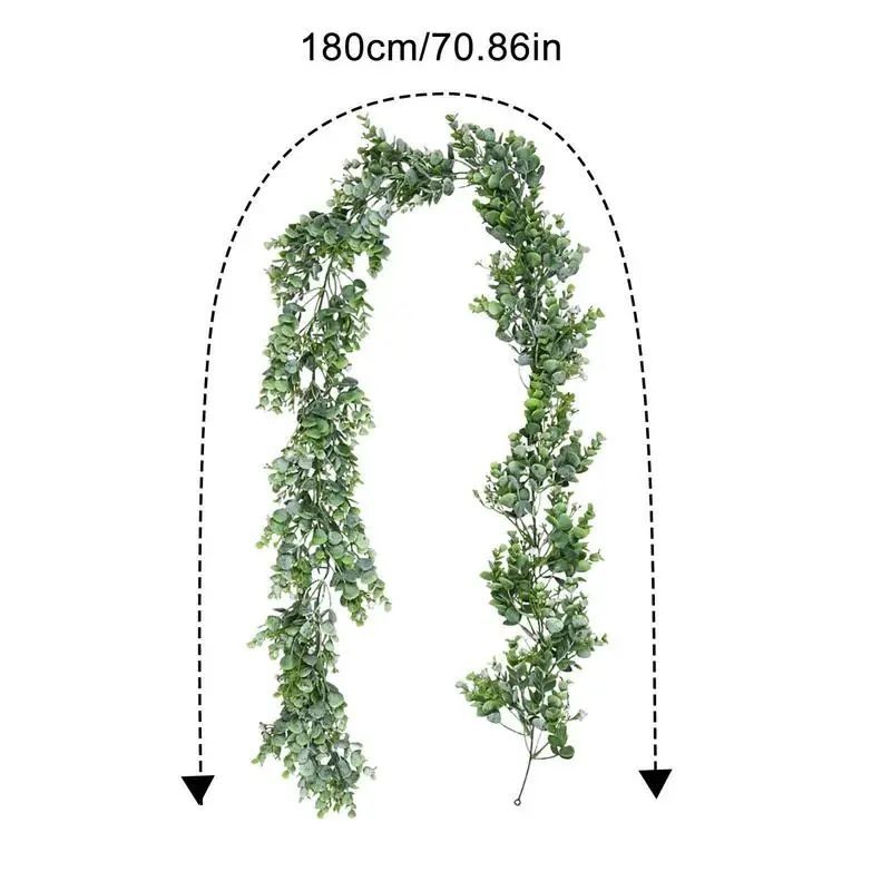 Greenery Garland Artificial Vines Faux Leaves Fake Ivy Greenery For Plant Backdrop Wall Room Decor 5.9 Feet For Wedding Home