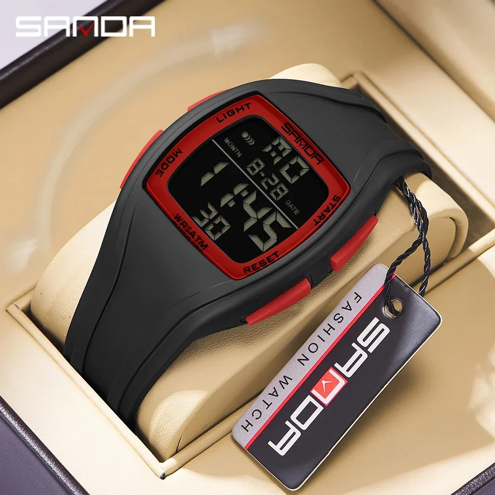 

2023 New Model Sanda Multiple Function Barrel Shape Waterproof Electronic Movement Outdoor Sports Teenagers Wrist Watch 9054