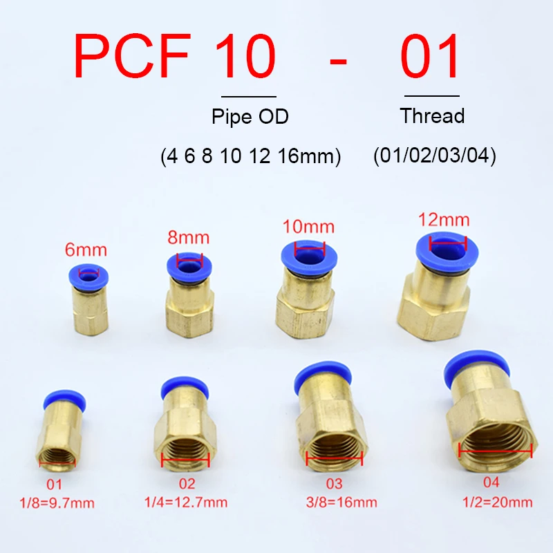 TaoHHU Raccordo For Tubo Dell'aria PCF Da 10 Pezzi, 4, 6, 8, 10, 12 Mm - Foto 10