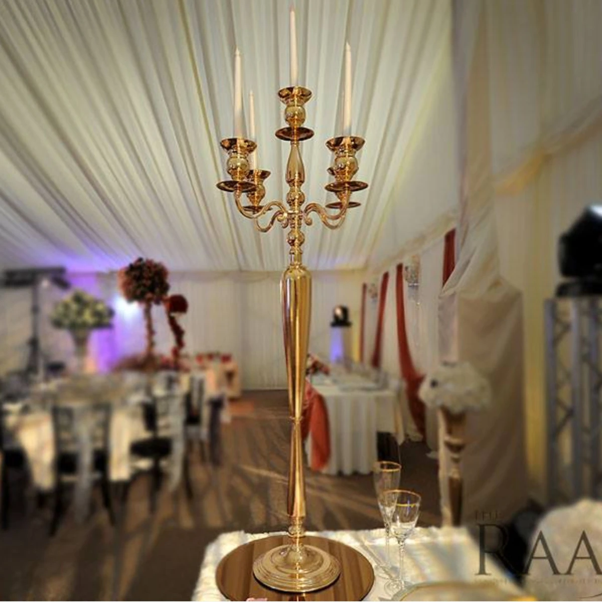 

4pcs/to/10pcs)110cm tall)5 Arm Gold Candelabra r for Centerpieces Wedding Event Table Decorative Candle Holders Candlestick