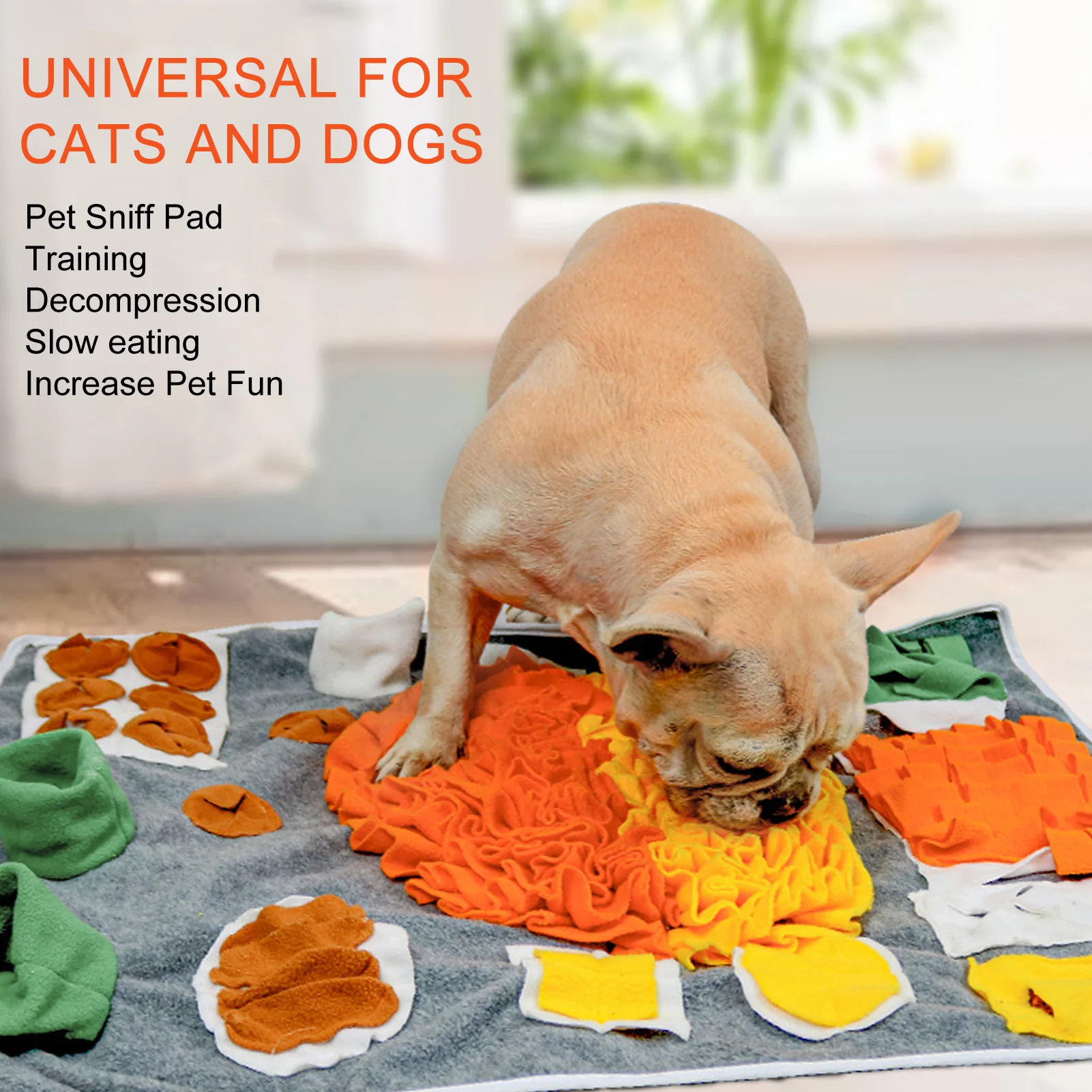 

Pet Dog Snuffle Mat Nose Smell Training Sniffing Pad Dog Puzzle Toy Slow Feeding Bowl Food Dispenser Treats Pad Washable Toy