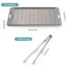 Titanium Camping Grill Pan & BBQ Tongs Set Portable Outdoor Cookware Non-Stick Surface Matte Finish Frying Pan for 1 Person 2