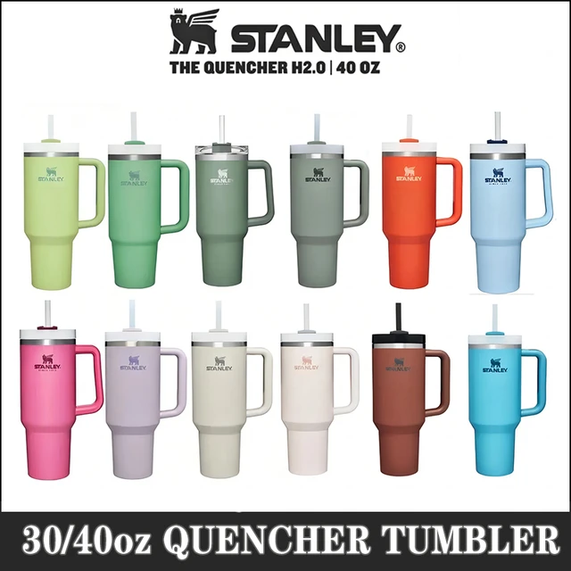 Stanley 30oz/40oz Quengher H2.0 Tumbler With Handle Lids Stainless Steel  Coffee Termos Cup Car