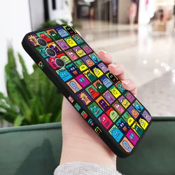 Square Monster Design Phone Case - Trendy Protective Cover - Samsung A05 (Black)