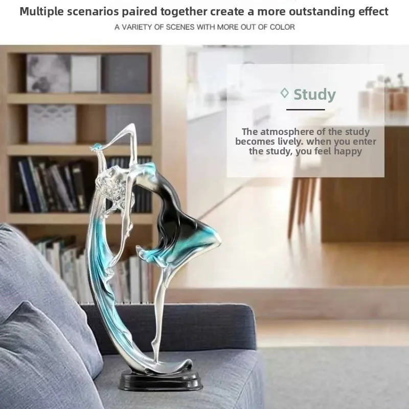 European Style Resin Dancing Lady Sculpture Handmade Art Craft for Wedding Anniversary Gift Home Decor Table Display