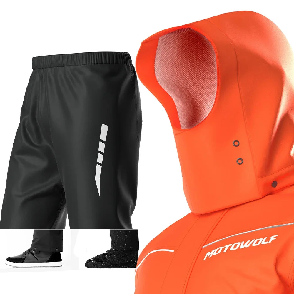 Motorcycle Raincoat Motorcycle Jacket Raincoat Suit Bike Raincoat Motorcycle Raincoat Suit Rainstorm Waterproof Split Jackets Pants Light Portable Reflective for Outdoor