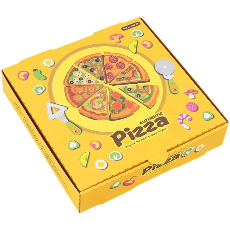 

Custom Customized Print 35X35 32X32 High 3.5 Pizza Box Inside And Outside Novel Design Golden Supplier Corrugated Pizza Box