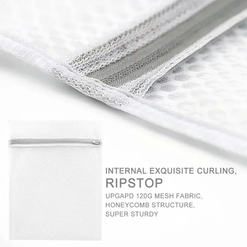 5Pcs Mesh Laundry Bags Durable Honeycomb Mesh Laundry Organizer Bags Reusable Washing Machines Bag 4