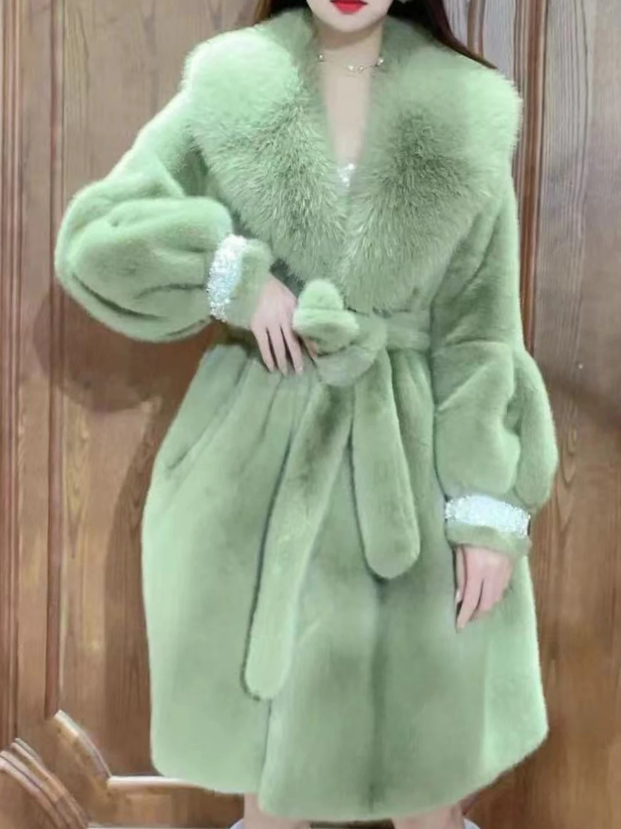 Fashion Fur Coat Long Sleeve Women's European Mink Warm Contrast Color Casual Coat Winter New Loose Elegant Sweet Fur Jackets