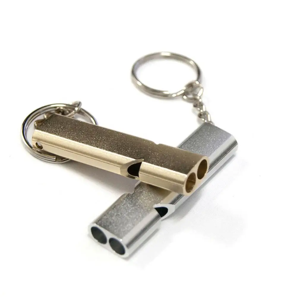 High Frequency Outdoor Camping Double Tube Survival Whistle Self-defense Tools