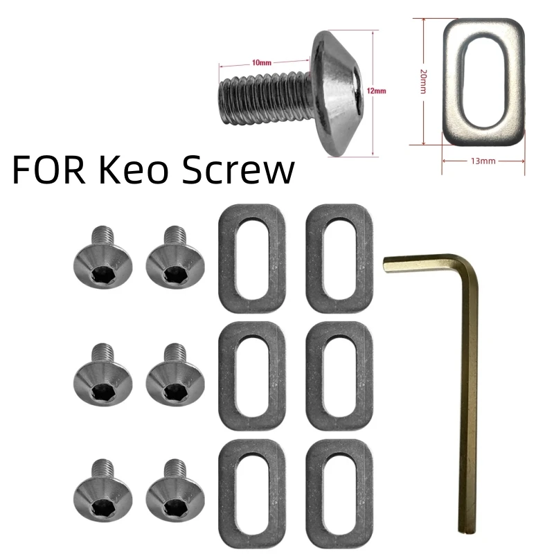 Rrskit Rennrad-Pedalplatten, 6 x Unterlegscheiben für SPD-Klampe, Fahrradplatte für K-E-O-Klampe, Reparatur, M5-Schraubdichtung, Fahrradzubehör – Detail 5