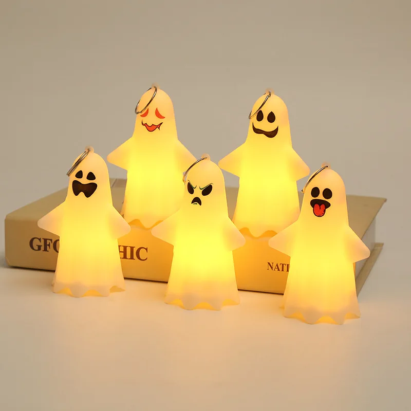 

5 Types of Halloween Night Lights Ghost Table Decoration Lights Jewelry Electronic Candles Ghost Party Props Pendants